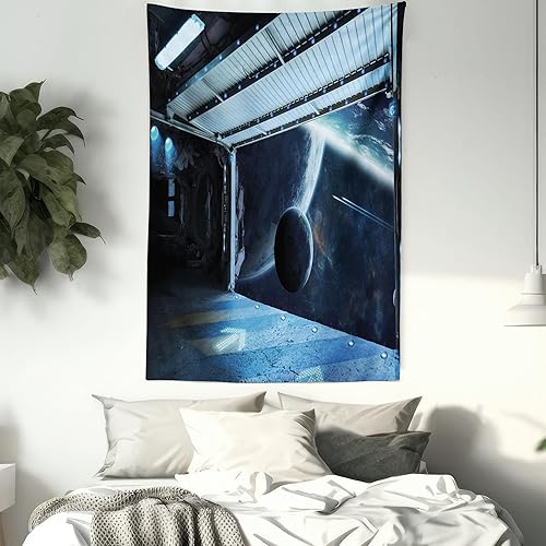 Miniatura 435 de Ambesonne Tapiz gótico, patio con hiedra encantada en la puerta antigua al bosque, colgante de pared ancho para dormitorio, sala de estar, 2-Verde