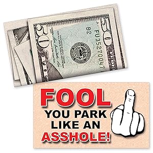 You Park Like An A-hole Bad Parking Prank Cards Lo