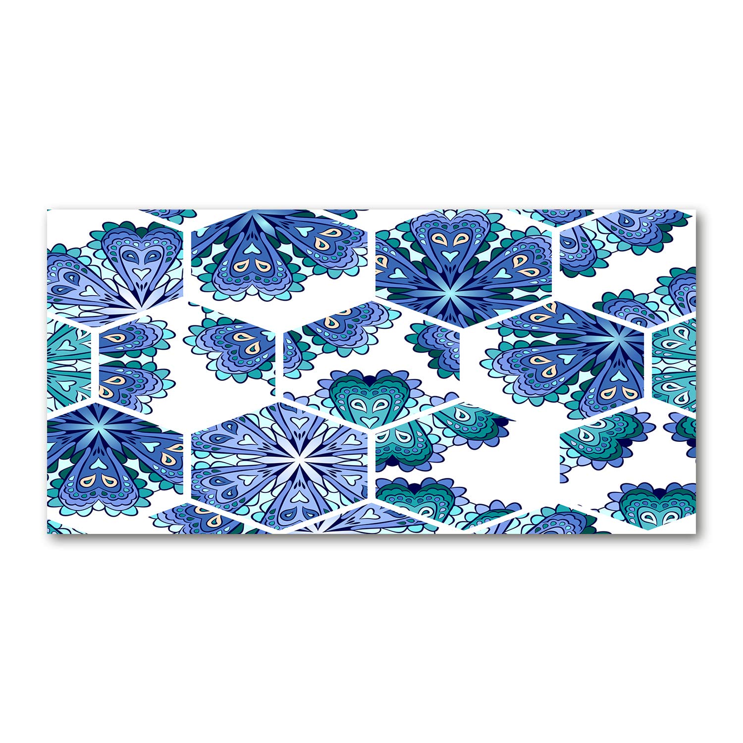 Image tableau photo déco panoramique 120x60 pour habiller un mur de salon moderne en bleu