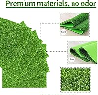 Vista 3 de 8 Paquetes de Césped Falso de 6 X 6 Pulgadas para Manualidades, Césped Artificial para Proyectos de Ornamentos en Miniatura, Césped