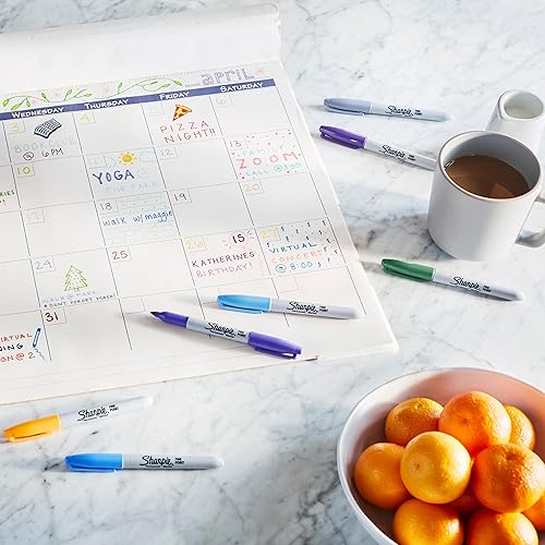 Vista 35 de Sharpie Marcador permanente, punta fina para detalles llamativos, tinta negra, 1 rotulador Negro