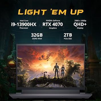 Dell G16 7630 16 QHD+ 240Hz Gaming Laptop, Intel i9-13900HX, 32GB DDR5, 2TB SSD, NVIDIA GeForce RTX 4070 8GB GDDR6, Win 11 Pro, 1-Zone RGB Backlit Keyboard, Gray, 256GB Docking Station Set