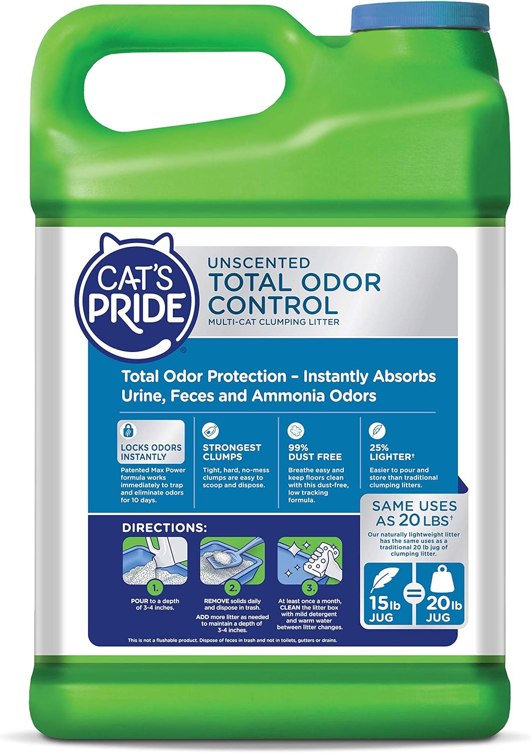 Cat’s Pride Max Power Clumping Clay Multi-Cat Litter 15 Pounds : Everything Else
