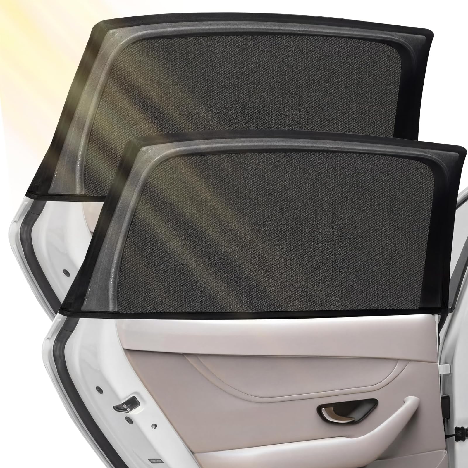 MEUZBFAQL Car Window Sunshade, for MG MG3/MG4 EV/MG5/MG6 Magnetic Side Window Sunblind UV Protection Insulation Privacy Protector Foldable Curtains