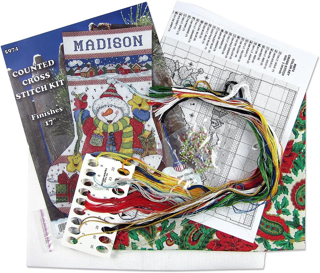 Snowman Fun Counted Cross Stitch Stocking Kit
