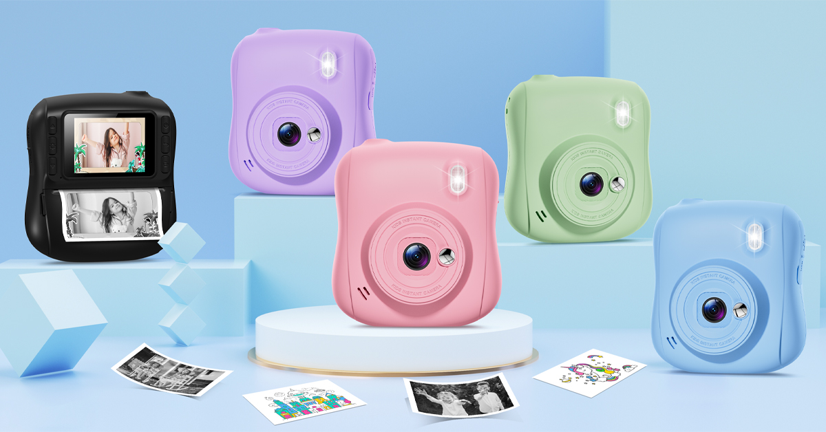 CAMCLID Appareil Photo Instantané Enfants 3.0 Pouces - 48MP 2.5K UHD Caméra Enfant Avec Carte 32GB, Cadeau Garçons Filles 3-12 Ans (Noir)