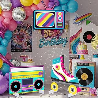 Soulchen 3 Pcs 24 Inch Large 80s 90s Photo Booth Props Retro 80s 90s Bir...
