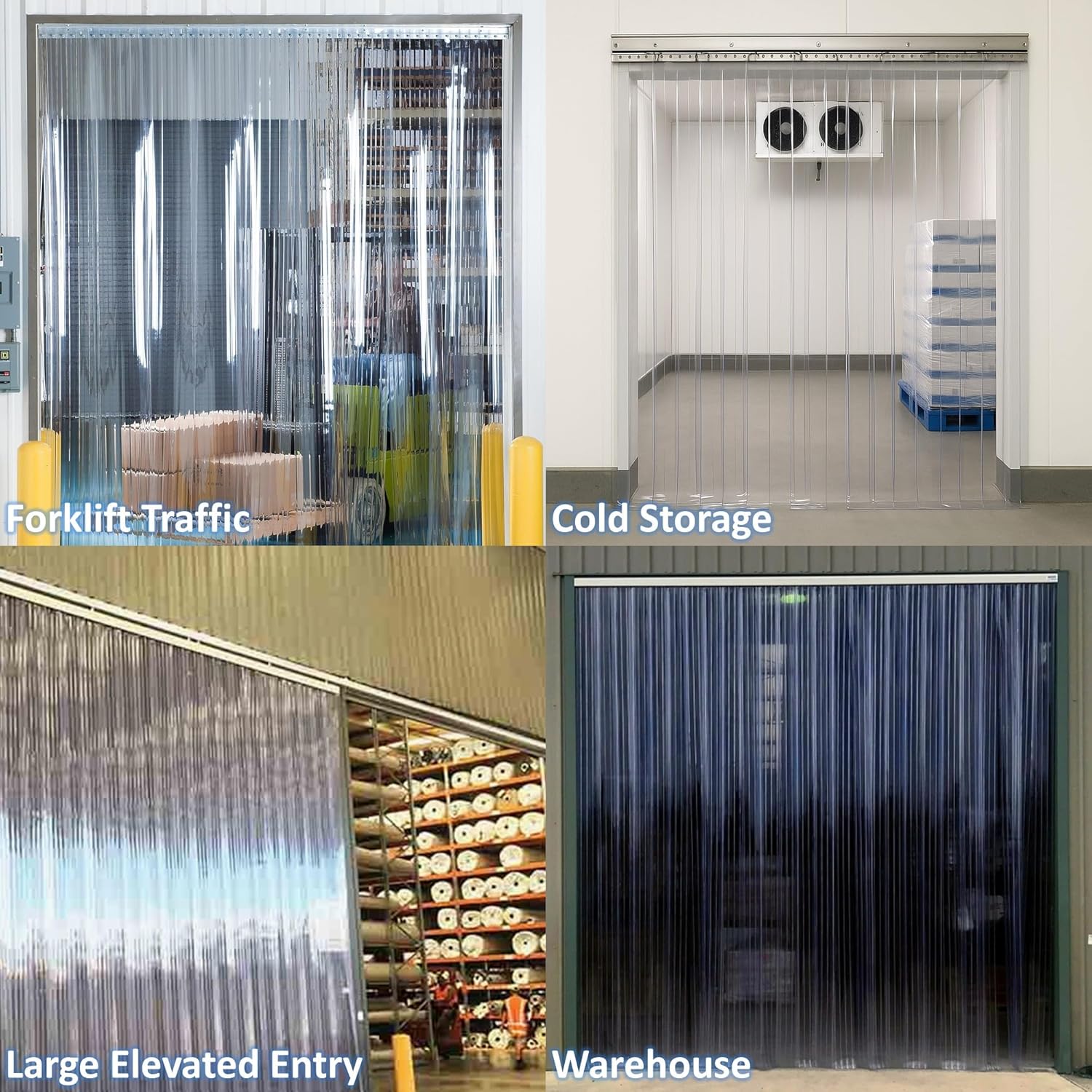 Awoco PVC Strip Roll, 8" x 150ft, 0.198" Max Thick, Ribbed Scratch-Resistant Door Curtain for Warehouse, Walk-in Cooler Freezer, Energy-Saving, Made in USA by Aleco