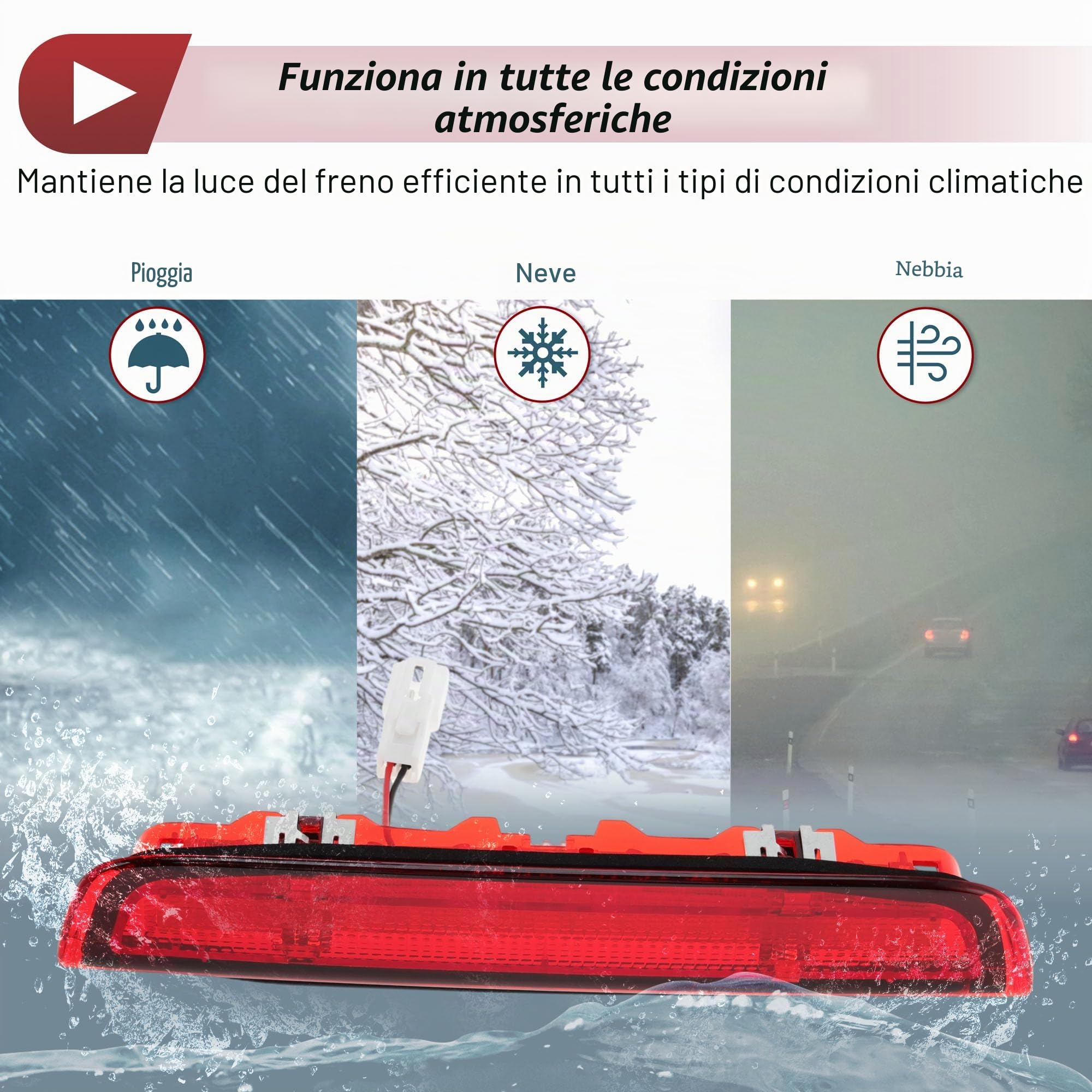 Luce Di Stop A LED Per Toyota Yaris M/K3 Hatchback 12-20 1Pc | Colore Rosso Materiale ABS OE 815700D150 Impermeabile IP67 Tensione 12V DC Plug And Play Completamente Sigillato