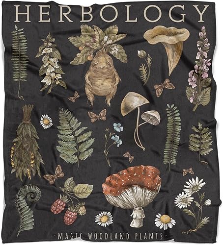 Miniatura 2 de Metawu Manta de vellón de hongos para niños, manta para sofá, cama, silla, decoración de 50 x 60 pulgadas