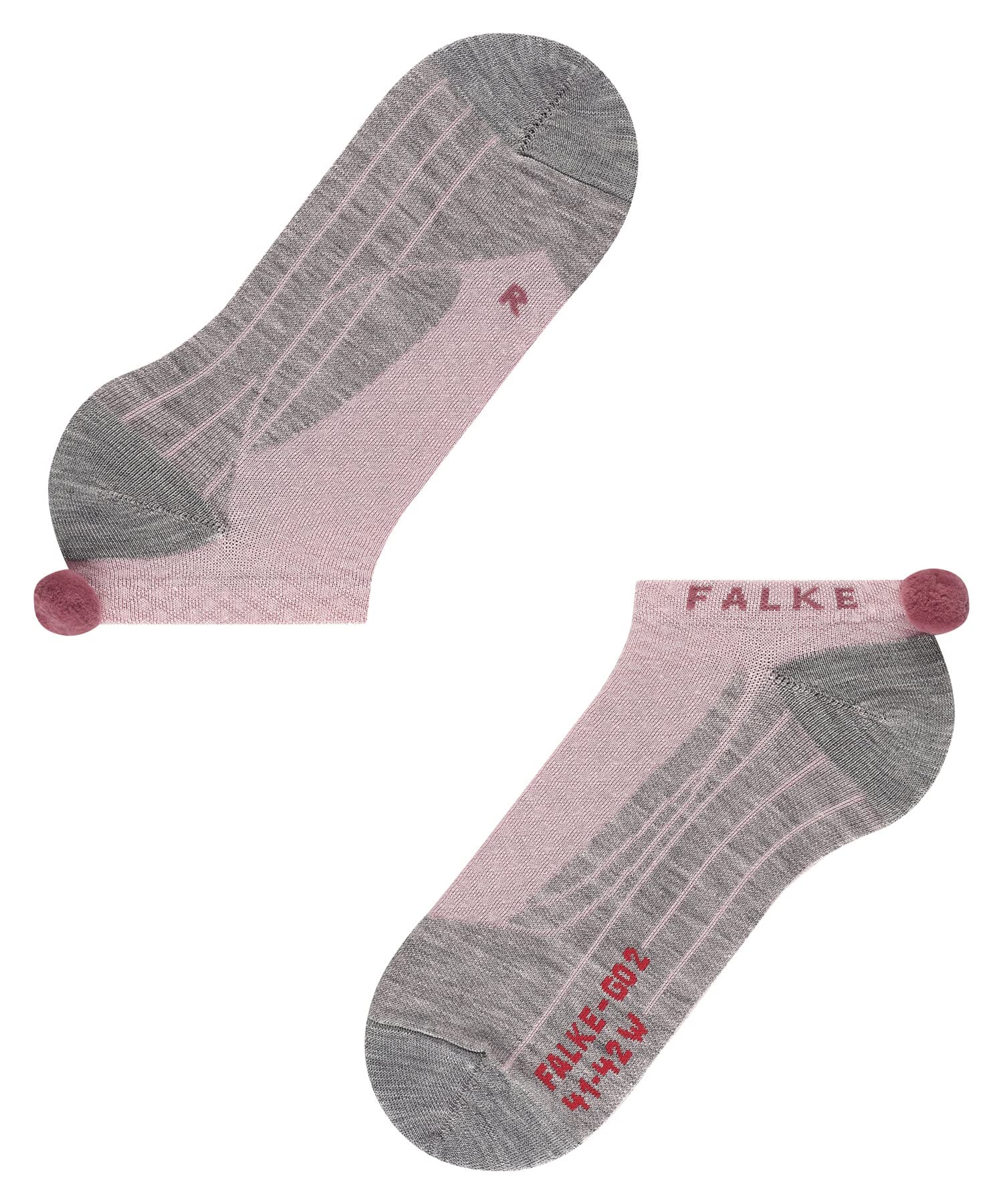 FALKE GO2 Pompom W In coton anti-ampoule 1 paire, Chaussettes de golf Femme, Rose Thulit 8663, 35-36