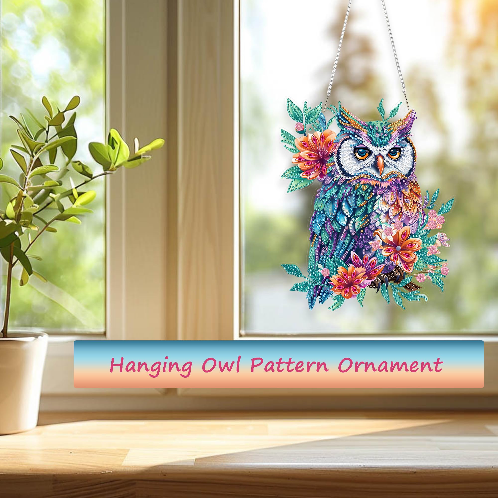 DIY Hanging Diamond Art Pendant Kit - 11.7x8.5in Crystal Cross Diamond Painting For Adults