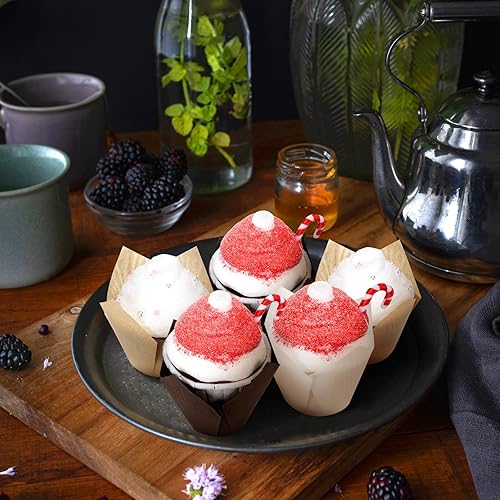 Miniatura 5 de 600 piezas de tamaño mini de tulipanes para cupcakes, mini tazas para hornear, antiadherentes, resistentes a la grasa, para magdalenas,