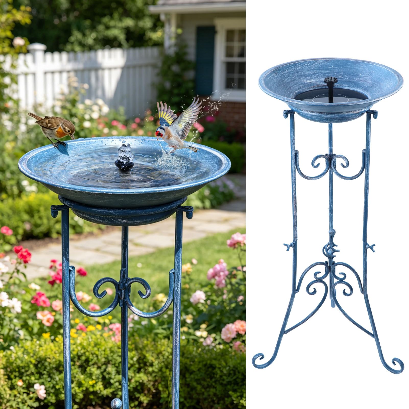 SMQLJXC Solar Bird Bath Set