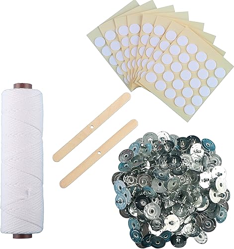 MILIVIXAY Paquete de mecha cuadrada trenzada de 45 capas mechas de algodón de carrete de 200 pies, 200 pestañas de soporte de mecha de vela disponible en Yaxa Mexico
