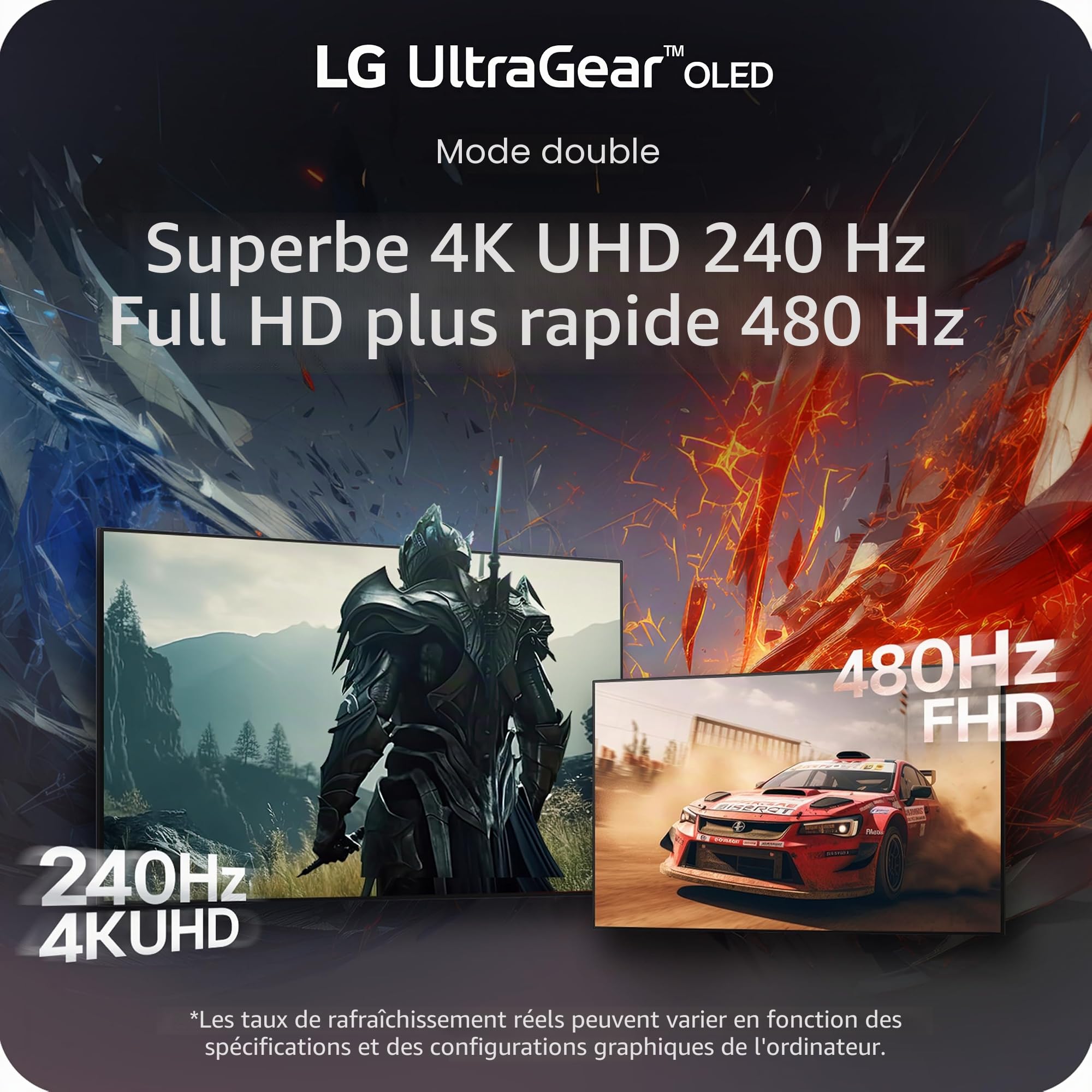 LG 32GX870A-B Moniteur de Jeu OLED Ultragear 4K UHD (3840 x 2160) de 32", Double Mode, 240 Hz, 0,03 ms, NVIDIA, AMD FreeSync Premium Pro, VESA DisplayHDR True Black 400, USB Type-C, DP2.1, Noir