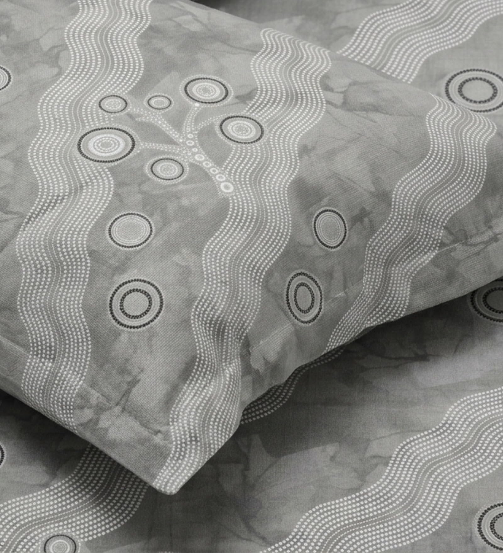 Mafatlal King Size Bedsheet - Beige Blue Leaf Print -26