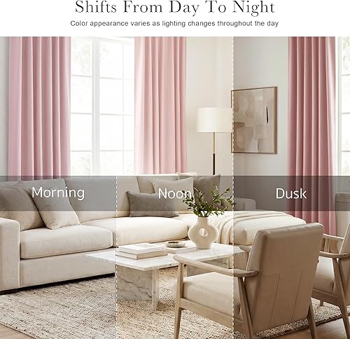 Miniatura 329 de PONY DANCE - Cortinas opacas aisladas térmicamente, set de 2 cortinas opacas con bolsillo para barra / pestaña trasera, paneles de cortinas opacas,