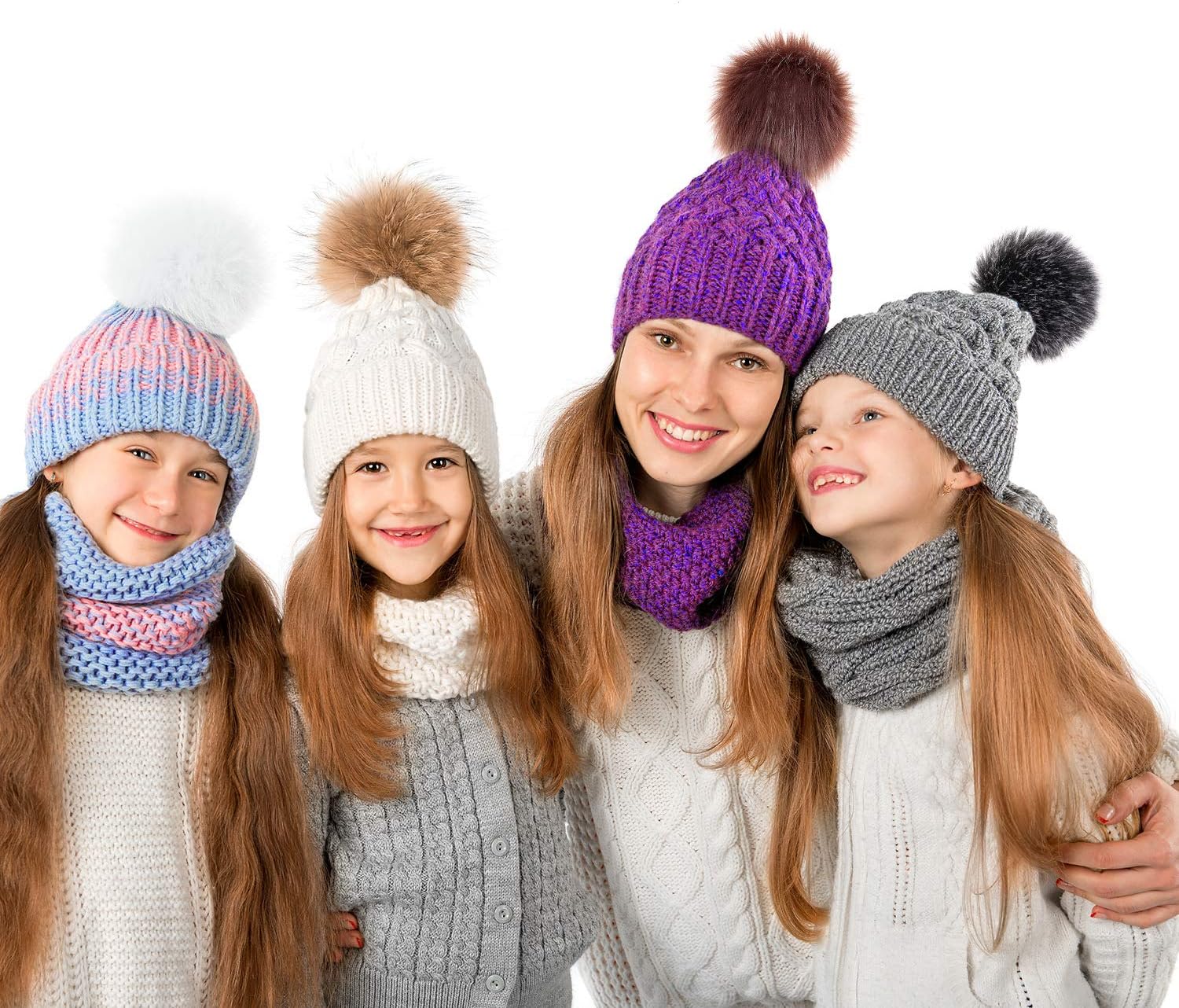 Tatuo DIY Faux Fur Pom Poms Ball with Press Button Removable Fluffy Pompom for Knitting Hats Shoes Scarves Bag Accessories (Neutral Color, 14) - Image 2