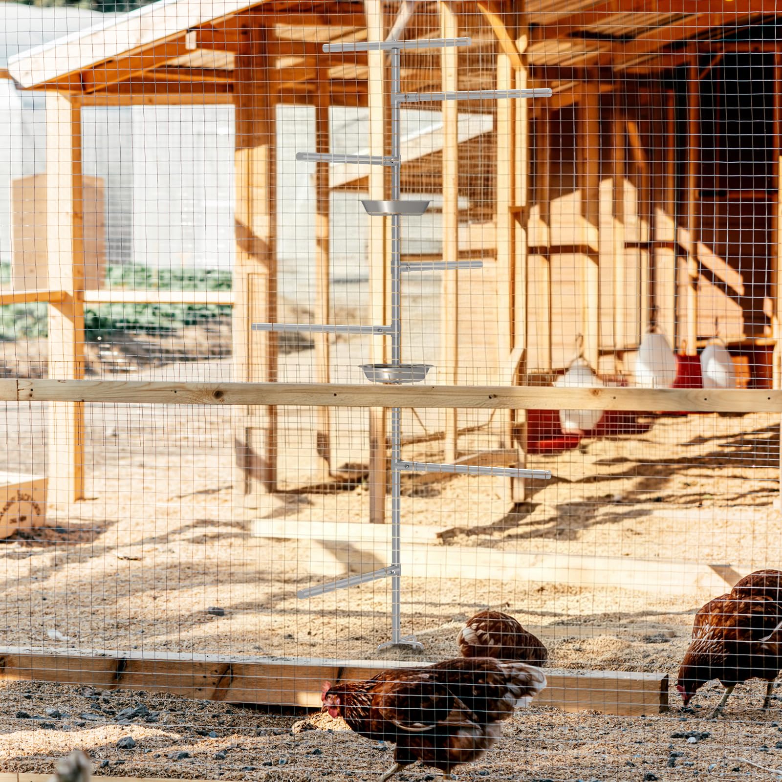 Perchas para Pollos, Juguetes para gallinas,escaleras de gallinas, Juguete de Patio con función de enriquecimiento Ambiental gallinero, Granja para Pollos, Loros y Palomas