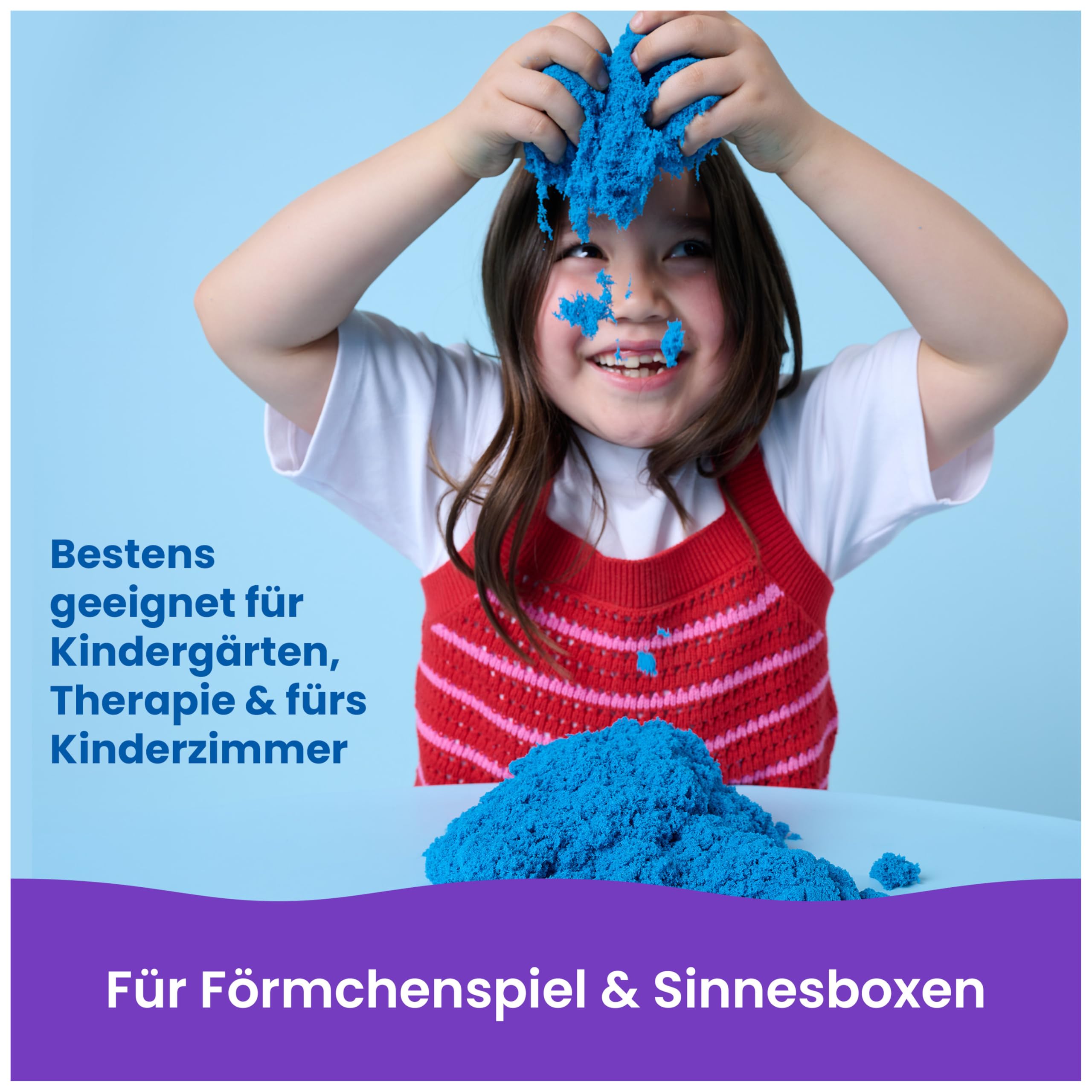 Kinetic Sand 5 kg Blau - original kinetischer Sand aus Schweden in Neon-Blau, entspricht Allen gesetzlichen Sicherheitsanforderungen, für Kindergarten und Therapie, Indoor-Sand für Kinder ab 3 Jahren