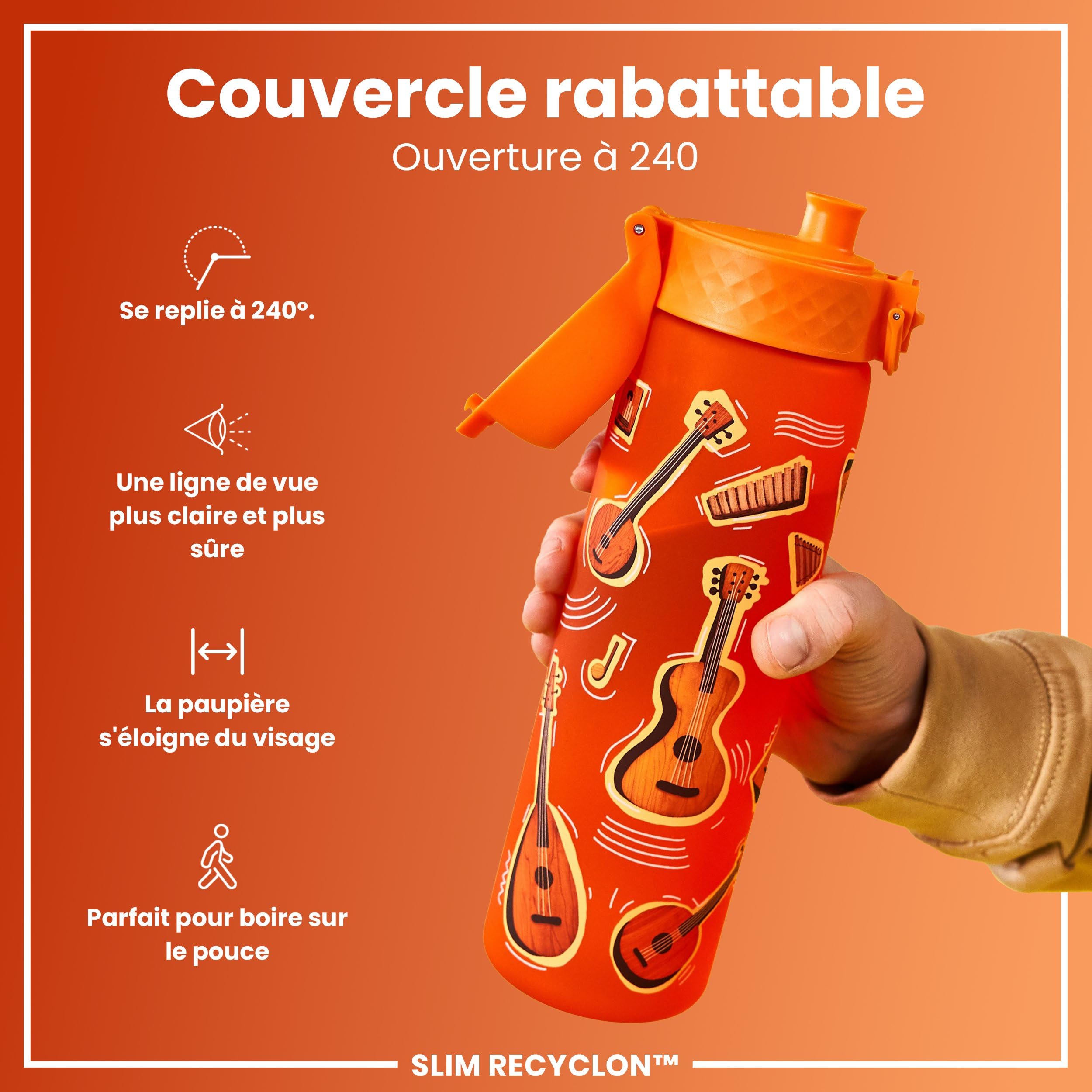 ION8 Gourde, 500ml, Anti-Fuite, Facile à Ouvrir, Verrouillage Sécurisé, Lavable en Lave-vaisselle, Sans BPA, Poignée de Transport, S'adapte aux Porte-gobelets, Facile à Nettoyer, Licornes Bleues