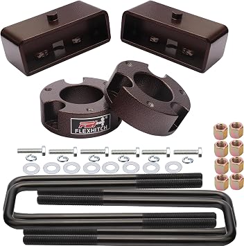3" Front + 2" Rear Leveling Lift kit for 1995-2004 Tacoma 2WD/4WD, 3"+2" Suspension Strut Spacers, 3" Front Lift Strut Spacers and 2" Rear Leaf Spring Lift Blocks with Extended U-bolts