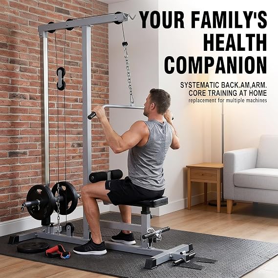 GDLF LAT Pull Down Machine, Low Row Cable Machine for Home Gym