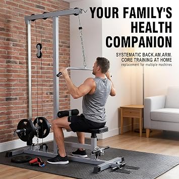 GDLF LAT Pull Down Machine, Low Row Cable Machine for Home Gym