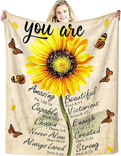 Miniatura 9 de Regalos cristianos para mujeres, manta inspiradora con versículos bíblicos, manta de oración religiosa, manta de franela suave curativa, 50 x 40