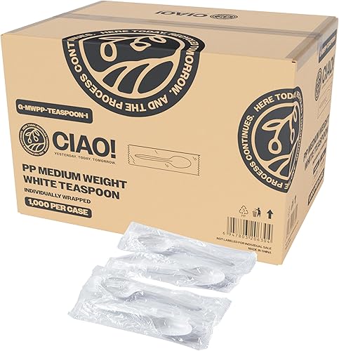 Miniatura 1 de Tenedor blanco desechable de peso medio de polipropileno envuelto individualmente (caja de 1000)