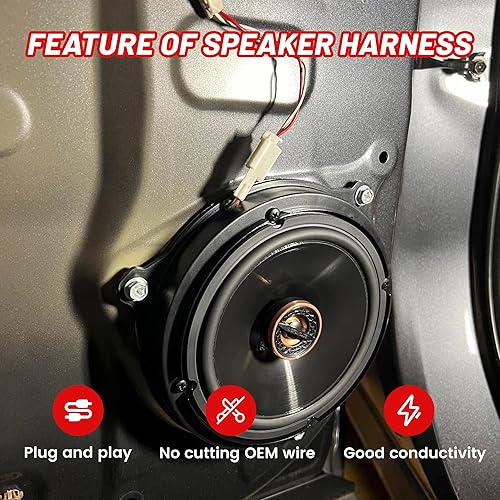 Miniatura 6 de RED WOLF Adaptador de conector de arnés de cable de altavoz para puerta Toyota 2019-2021 RAV4 Camry Avalon, para Dash Twteer Lexus is CT 2011-2018