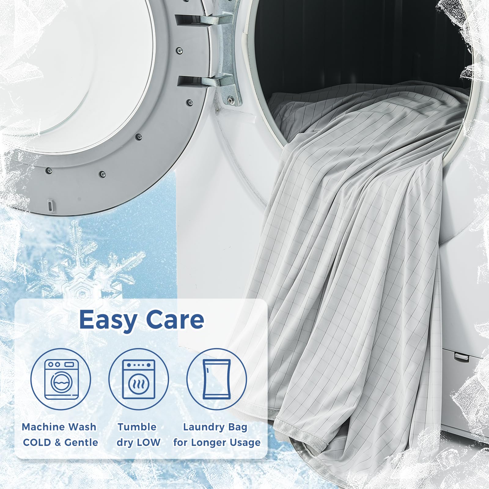 EMME Manta transpirable refrescante tamaño King (274 x 229 cm), mantas refrescantes Q-Max 0.5 para personas que duermen con calor, manta de verano para sudores nocturnos, sábana ligera gris claro para