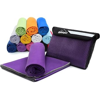 gipfelsport Microfibre Towel Microfibre Towel Set Beach Towel Bath Towel Large Quick-Drying for Sports Beach Travel Outdoors Camping Lightweight Thin Small 110 x 50 cm Purple