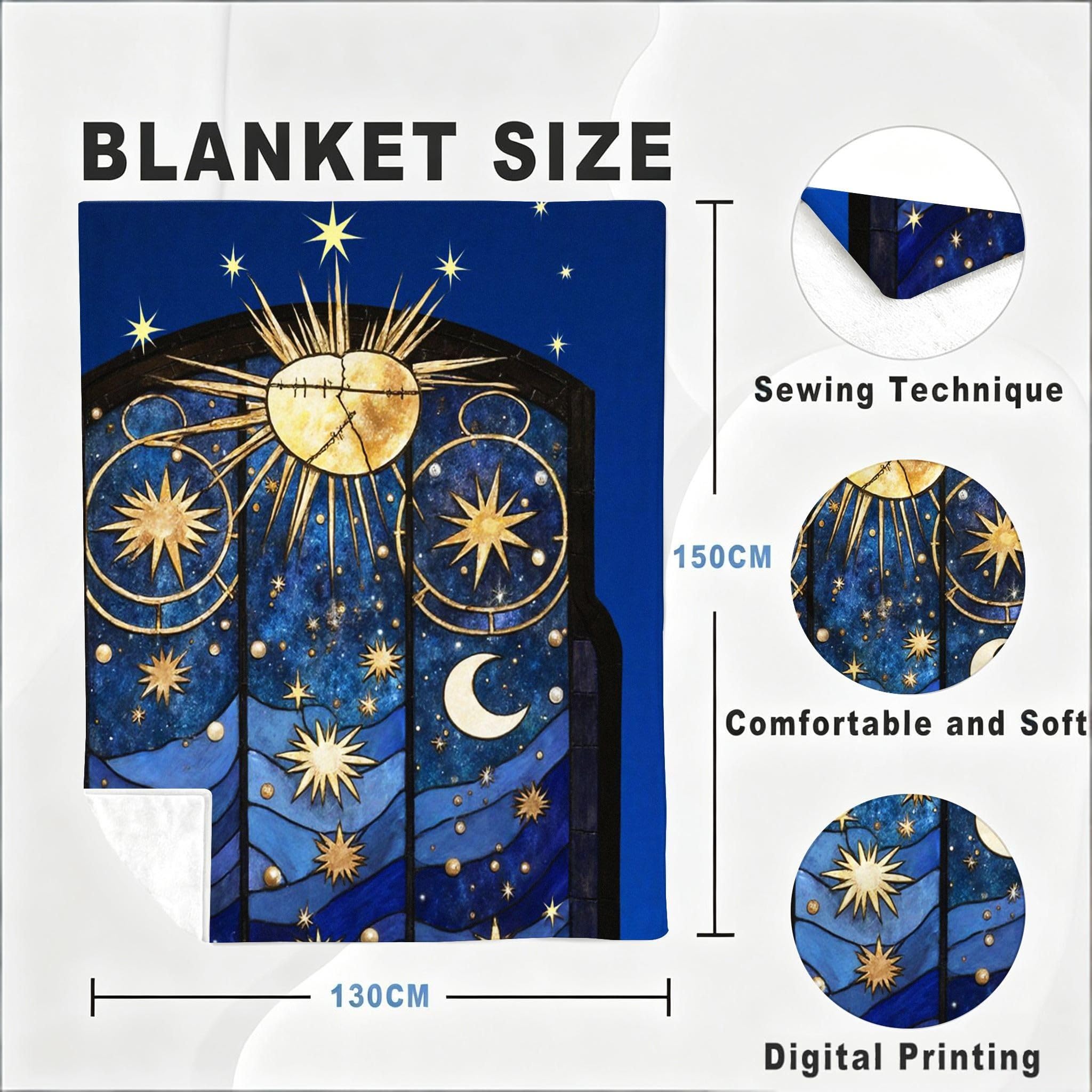 Coperta Pile Matrimoniale 240x260 cm Quadro Blu, Coperta XXL Super Morbida Multiuso Come Copriletto o Plaid da Salotto, Calda e Leggera, Protezione dal Freddo, AW7002