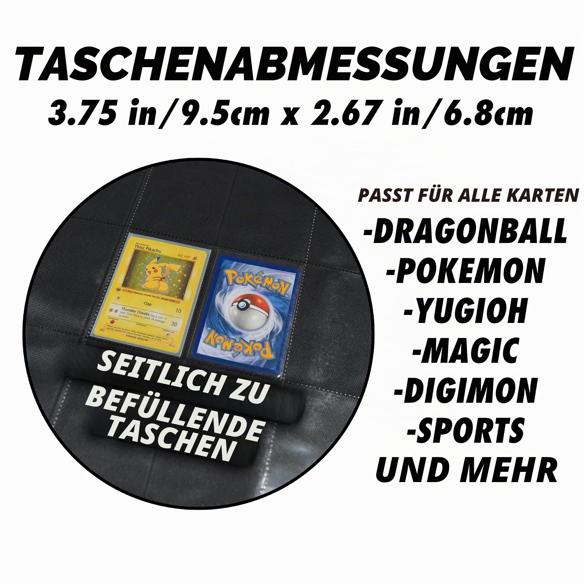 1280+ Karten 20 Pocket Card Binder Sammelkarten Album - Seiten Kompatibel mit Pokemon Karten, Sportkarten, Yugioh, MTG und Anderen TCG - Sammelkartenhülle mit seitlichen Loading Pockets (Rot)