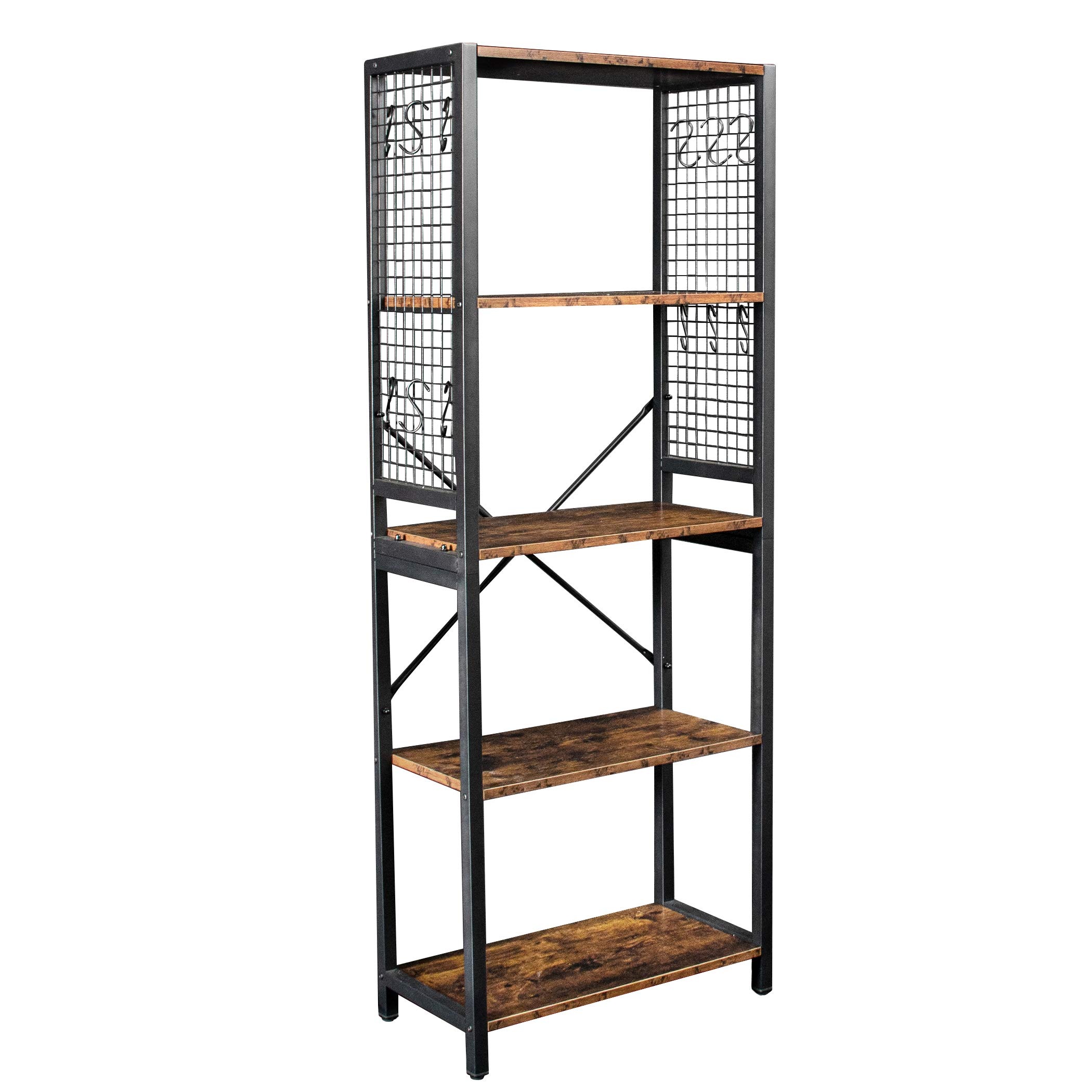 Buy LAVIEVERTIndustrial Bookshelf, 5Tier Vintage Bookcase with Metal