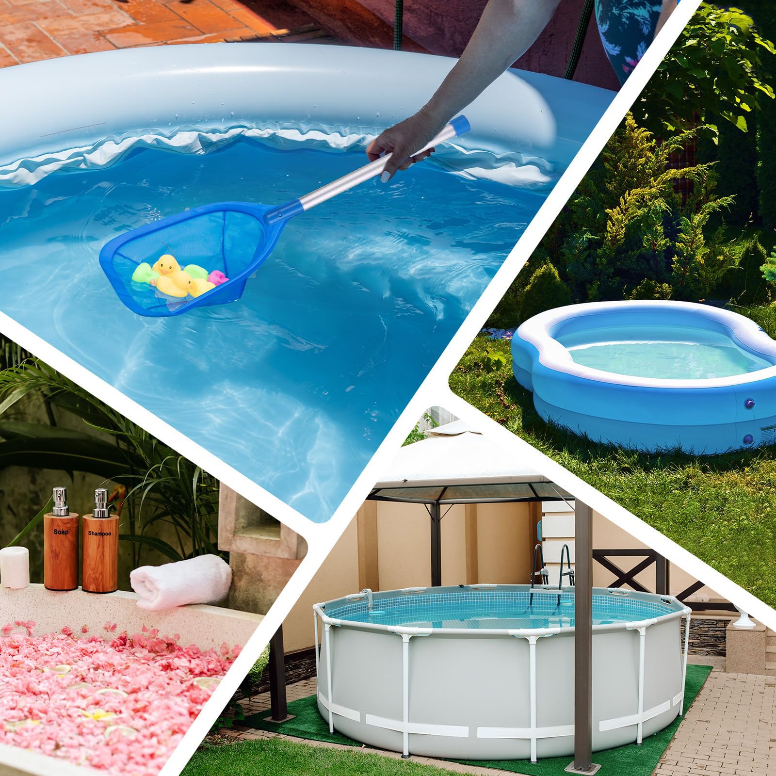 Épuisette de piscine professionnelle en métal avec double filet - Pour Épuisette de piscine professionnelle en métal avec double filet - Pour