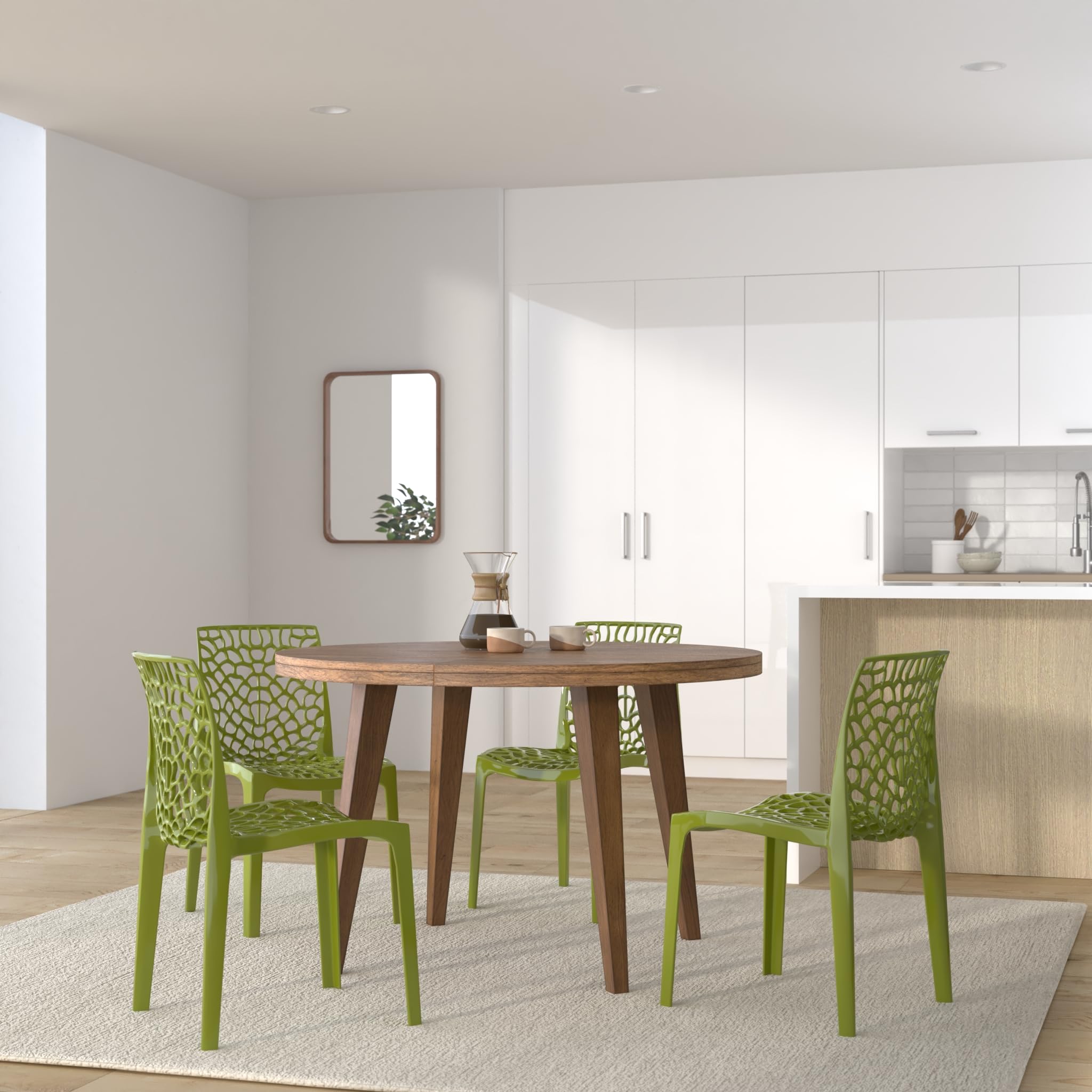 Grand Soleil S6316VA Upon Gruvyer Sedia Impilabile, in Polipropilene, Colore: Verde Anice, 51.X 52.X 81.Cm, Anise Green, 51 X 52 X 81 Cm