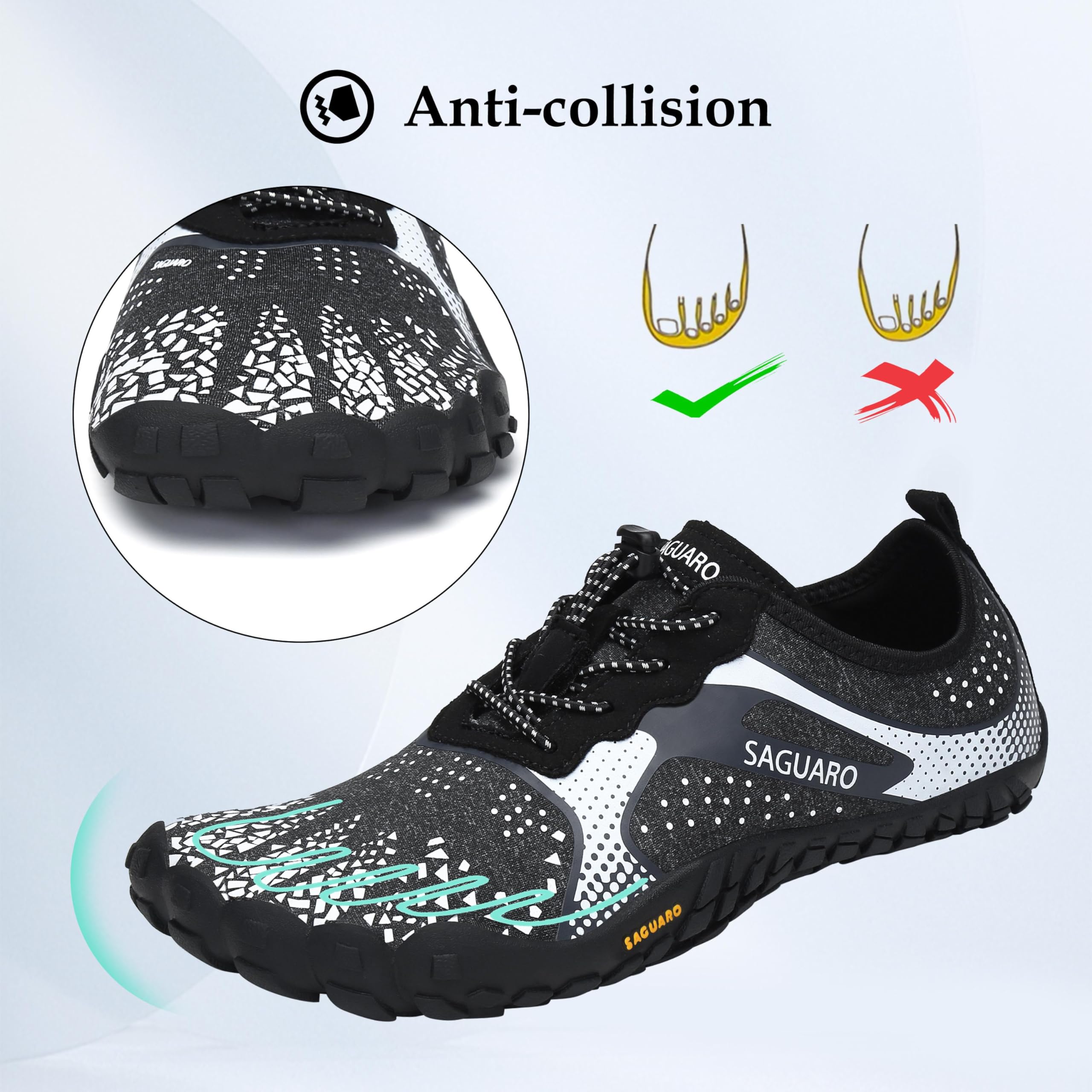 SAGUARO Scarpe Barefoot Minimaliste Uomo Scarpe da Trail Trekking Scarpette da Scoglio