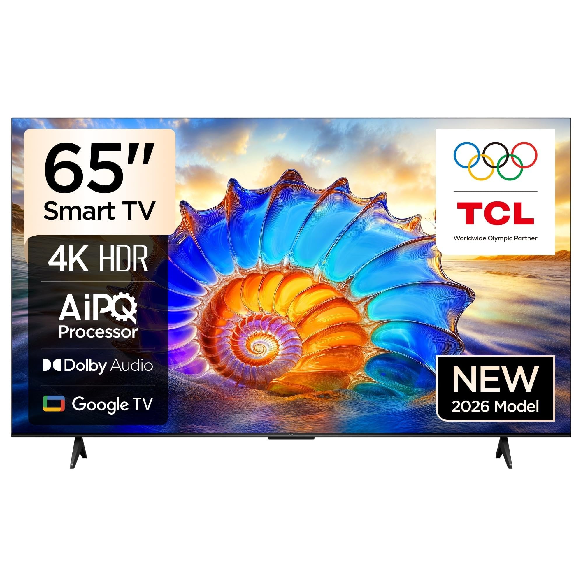 65P61L Television 65 Inch Smart TV 4K UHD HDR 10+ Gaming Google TV, Dynamic Color Enhancement, Dolby Vision Atmo, DTS Virtual X, MEMC, Game Master with Slim Design (2026 Model)