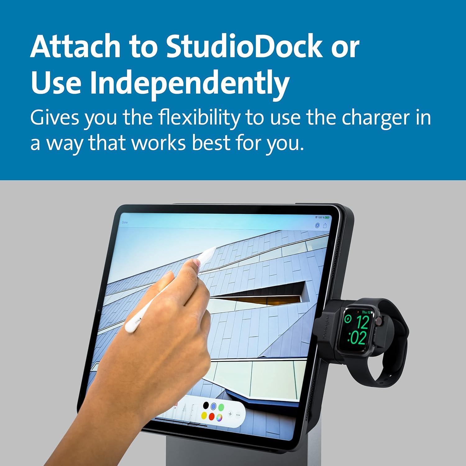 Kensington Caricabatterie per Apple Watch Portatile a Ricarica Rapida, con Cavo da USB-C a USB-A, Compatibile con StudioDock (K34032WW) Kensington Caricabatterie per Apple Watch Portatile a Ricarica Rapida, con Cavo da USB-C a USB-A, Compatibile con StudioDock (K34032WW)