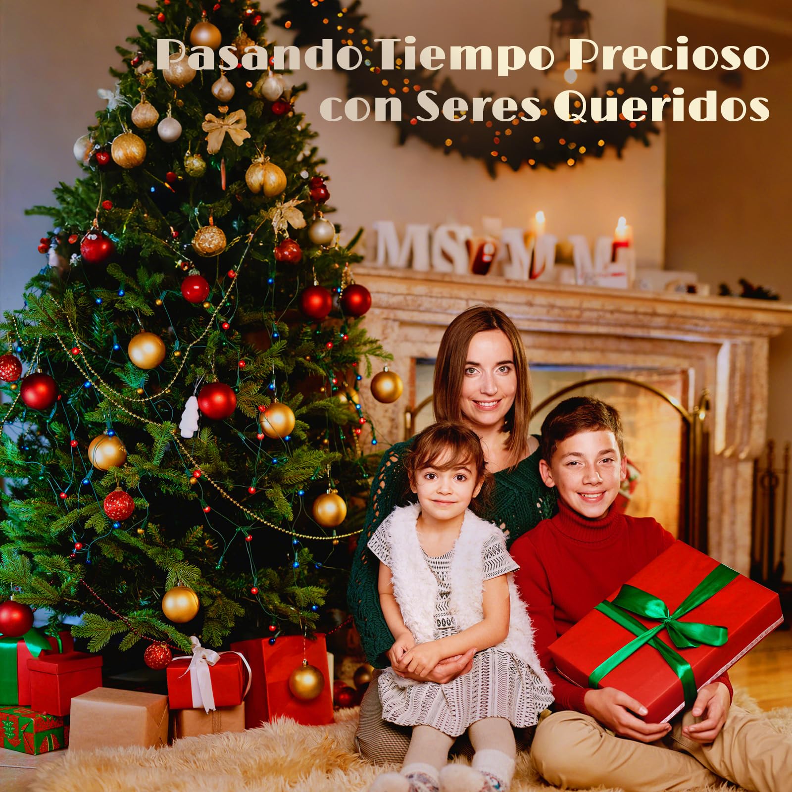 Arbol de Navidad Artificial 220cm - Árbol de Navidad Frondoso y Realista, Fabricado Mediante Inyección, Christmas Tree con Soporte de Madera y Bolsa para Guardarlo