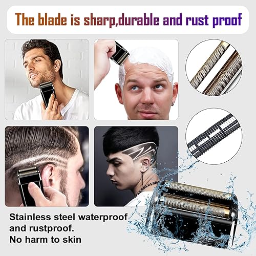 Miniatura 4 de Paquete de 2 láminas de repuesto para afeitadora y cortadores compatibles con BaBylissPRO Double FXFS2 de repuesto de lámina de metal (negro, 2