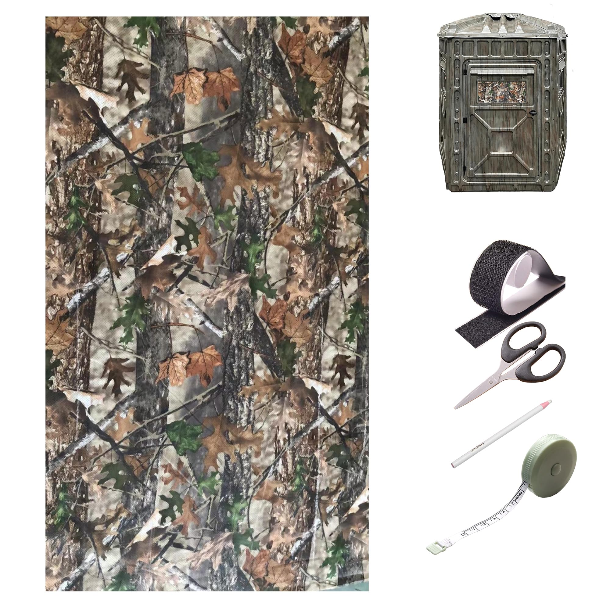 Deer Blind Window Curtain Hunting Blind Window Curtain 57" x 39" Universal Box Blind Curtain Kit with Magic Tape