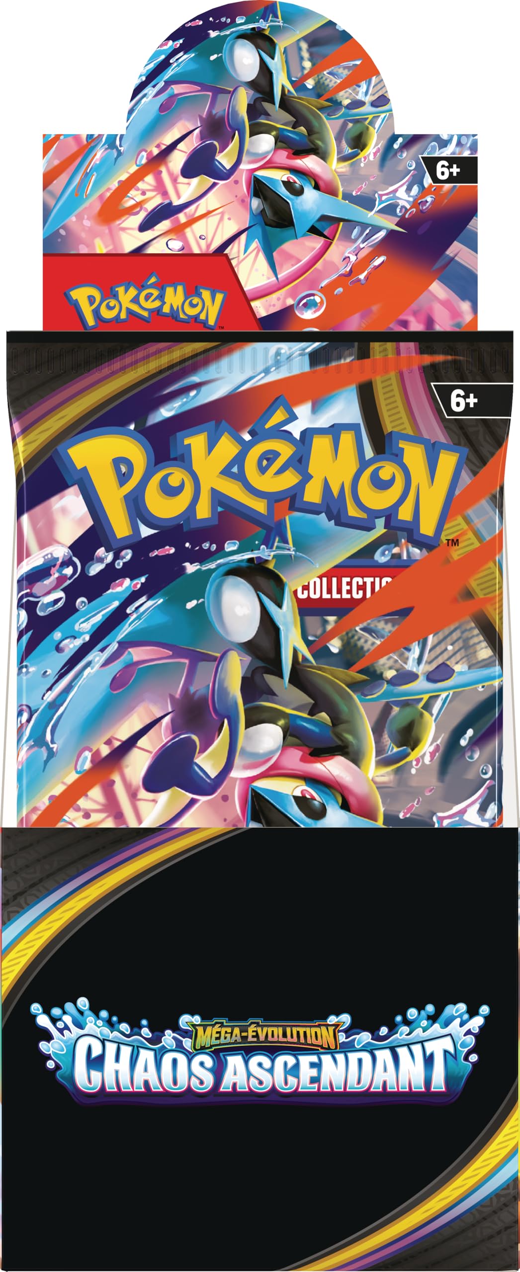 Pokémon : présentoir de boosters Méga-Évolution – Chaos Ascendant (18 boosters)