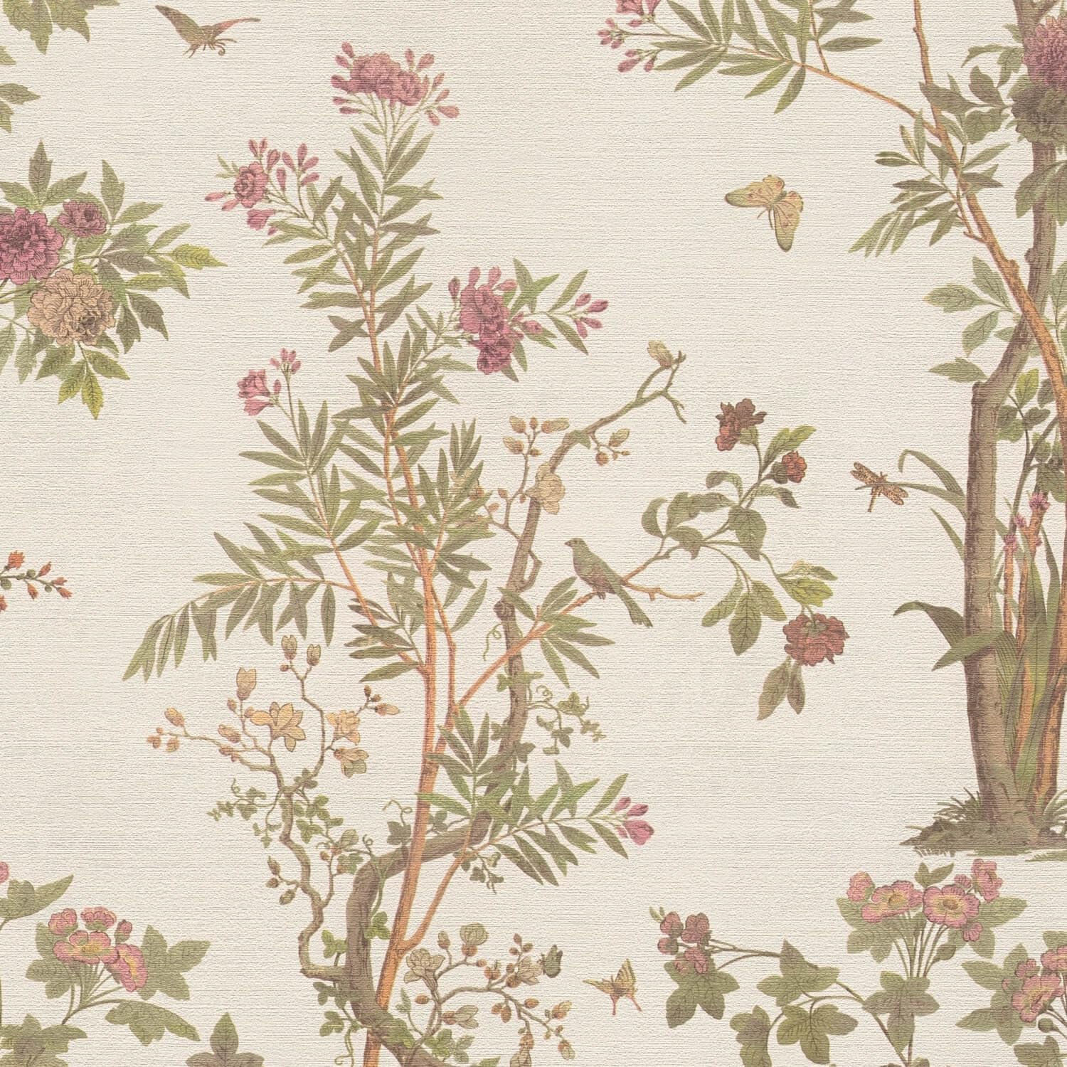 Papel pintado tejido no tejido Profhome con diseño de flores de alta calidad
