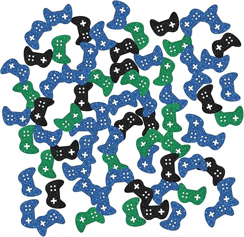 Confeti con purpurina para videojuegos, confeti de mesa de cumpleaños con temática de juegos, dispersión de papel para jugador, decoración de mesa