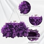 JAMBHALA Sacs à main pour le soir d'embrayage Appliques florales Petits clutchs pour les femmes
