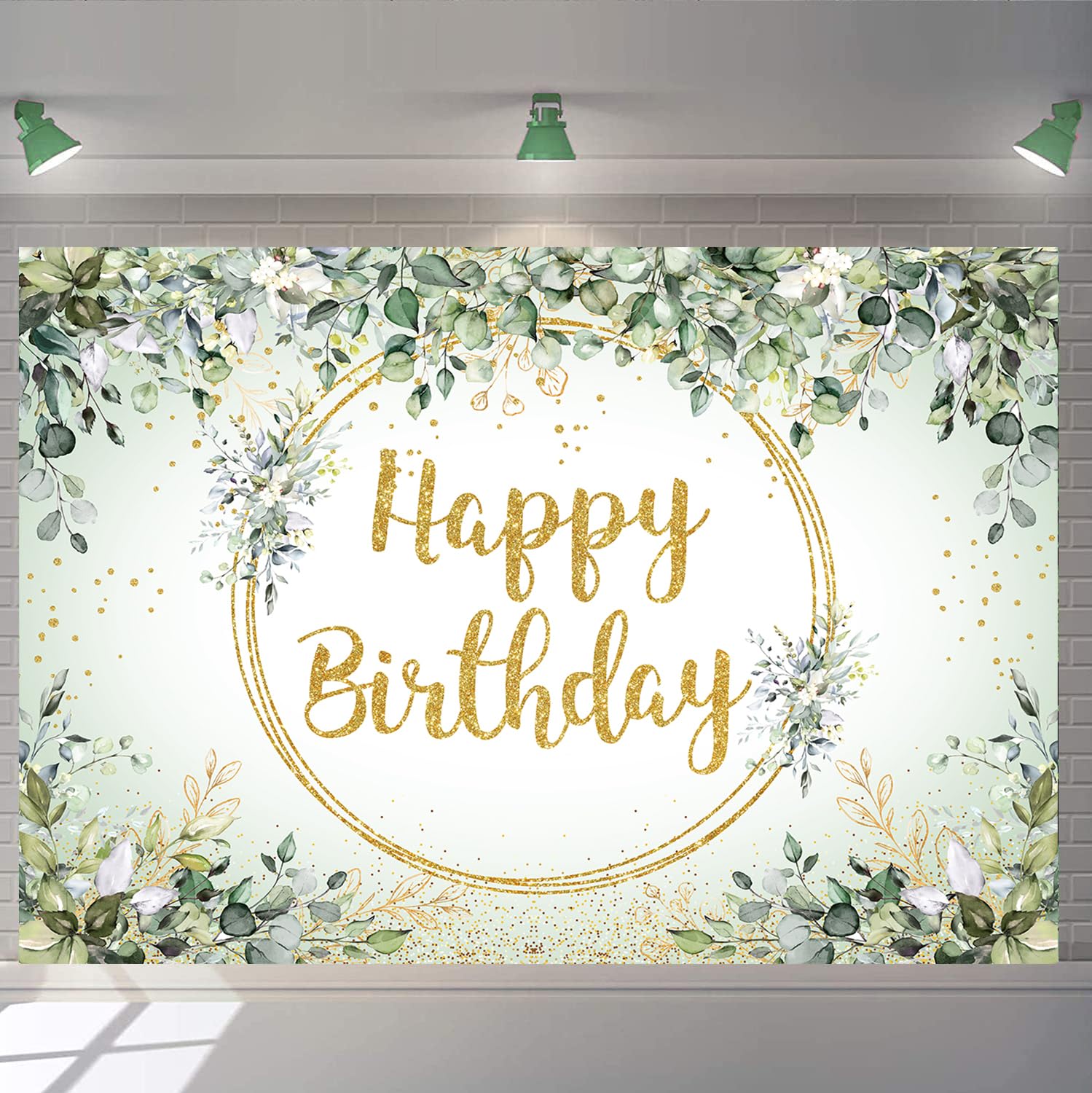 Greenery Birthday Backdrop Green Birthday Party Decorations Sage...